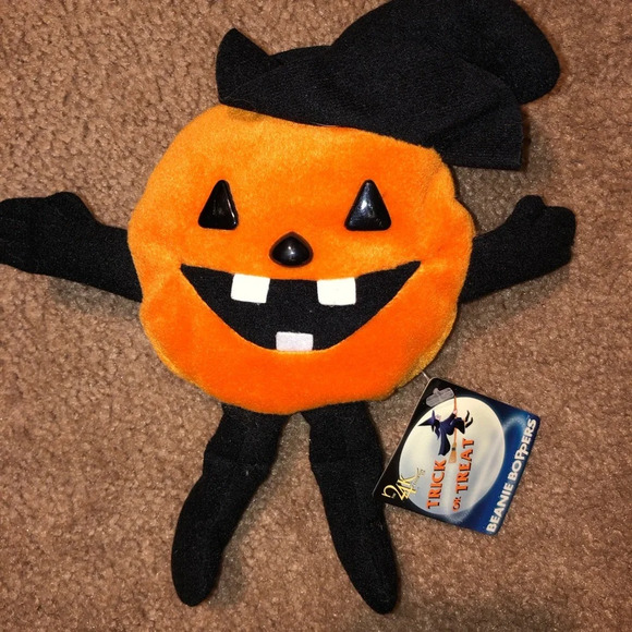 Vintage 1997 Beanie Boppers Halloween Pumpkin Bean Plush - Picture 6 of 7